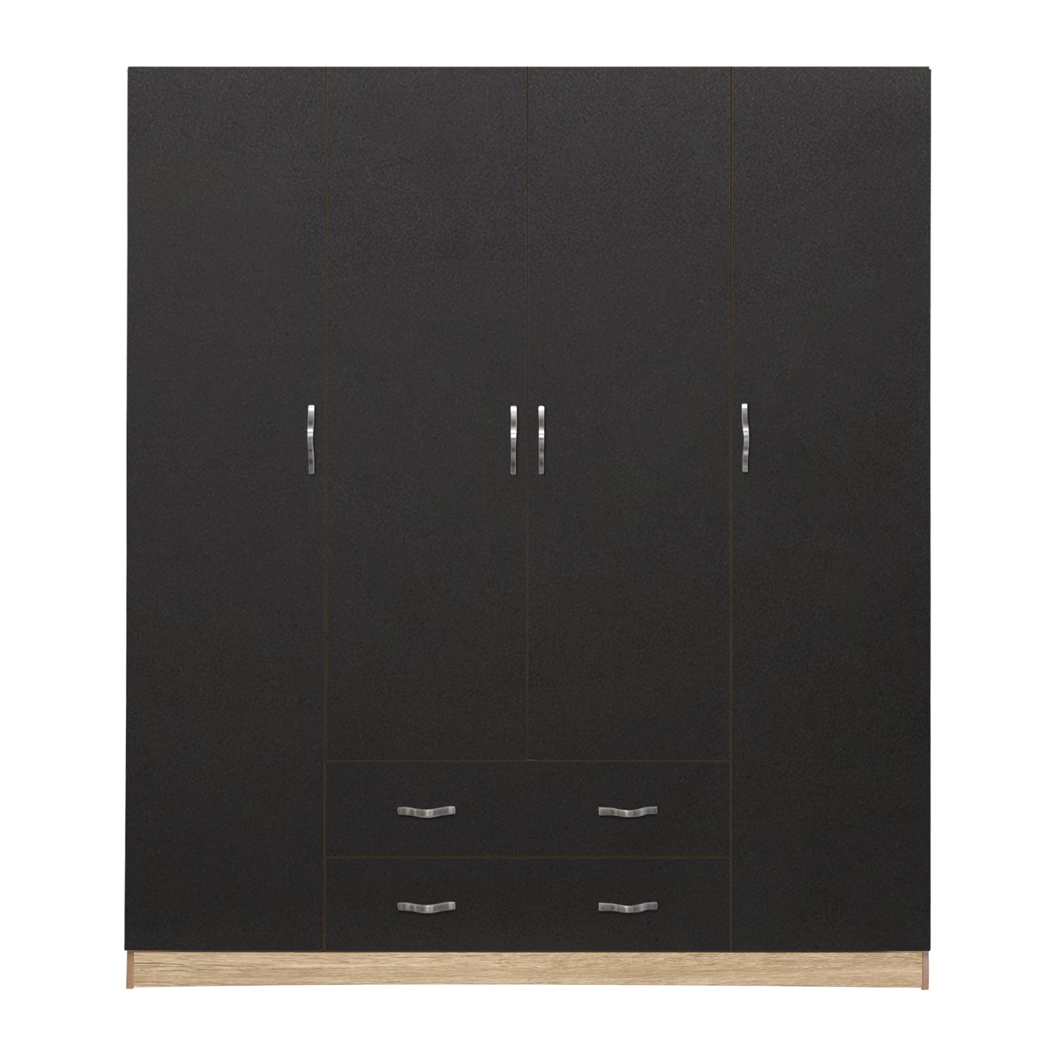 Wardrobe 4 Doors with 2 drawers 200Χ56Χ180Hcm. HM353.04 Sonama-Grey