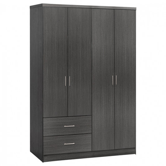 Wardrobe 4 Door with 2 Drawers HM339.01 Zebrano 120x42,5x180,5