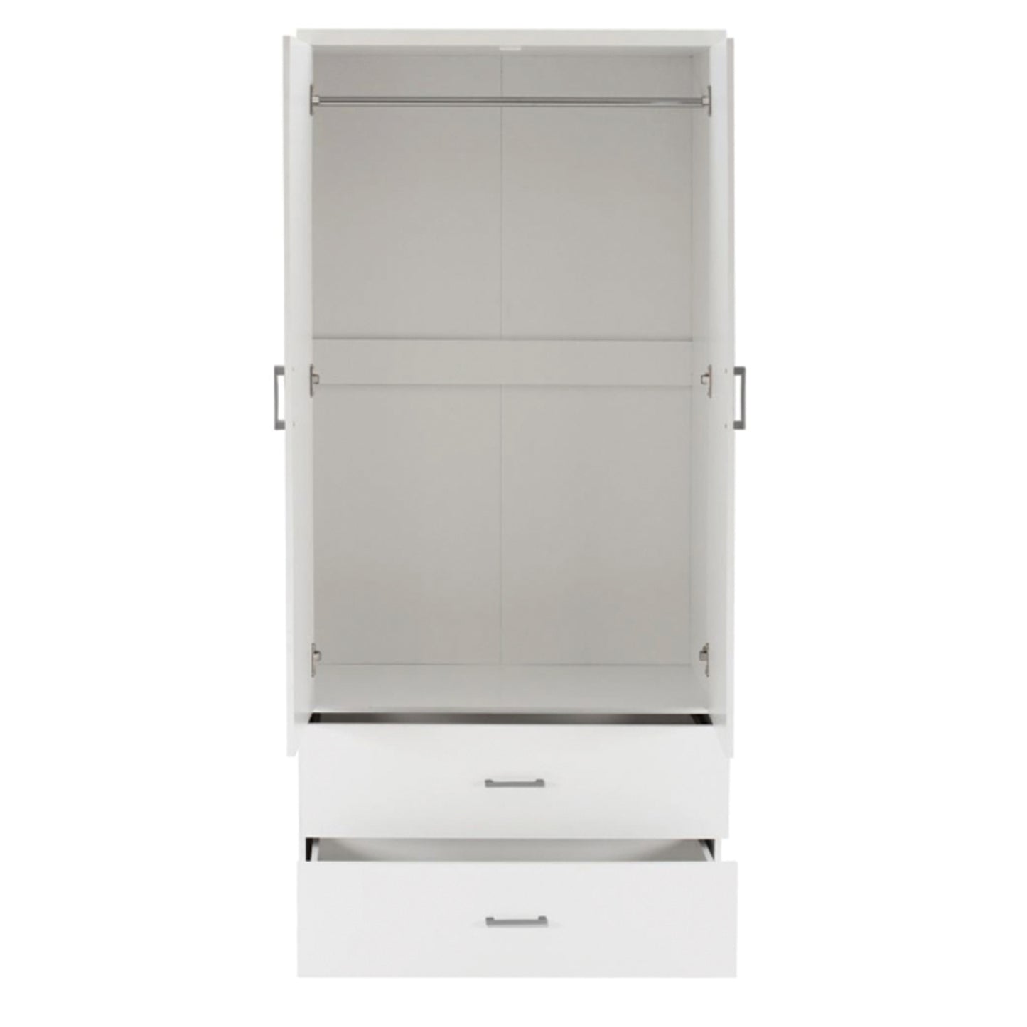 WARDROBE 4-LEAF WITH 4 DRAWERS REINA HM21258 MELAMINE IN WHITE 160x42.5x180.5Η