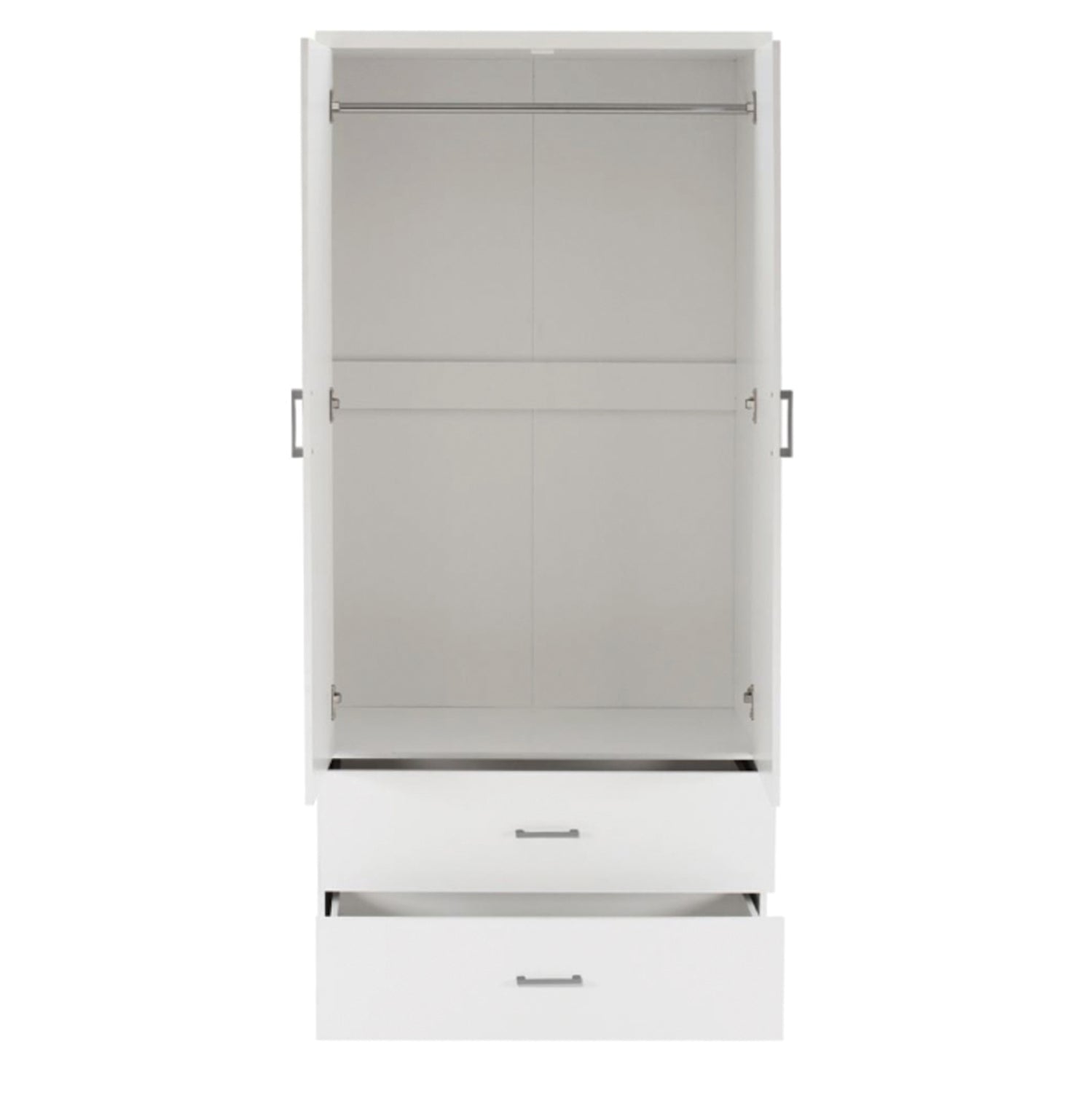 WARDROBE 4-LEAF WITH 4 DRAWERS REINA HM21258 MELAMINE IN WHITE 160x42.5x180.5Η