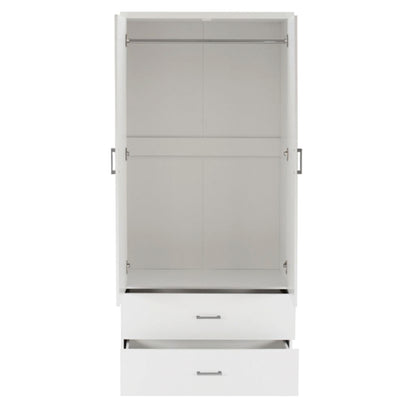 WARDROBE 4-LEAF WITH 4 DRAWERS REINA HM21258 MELAMINE IN WHITE 160x42.5x180.5Η