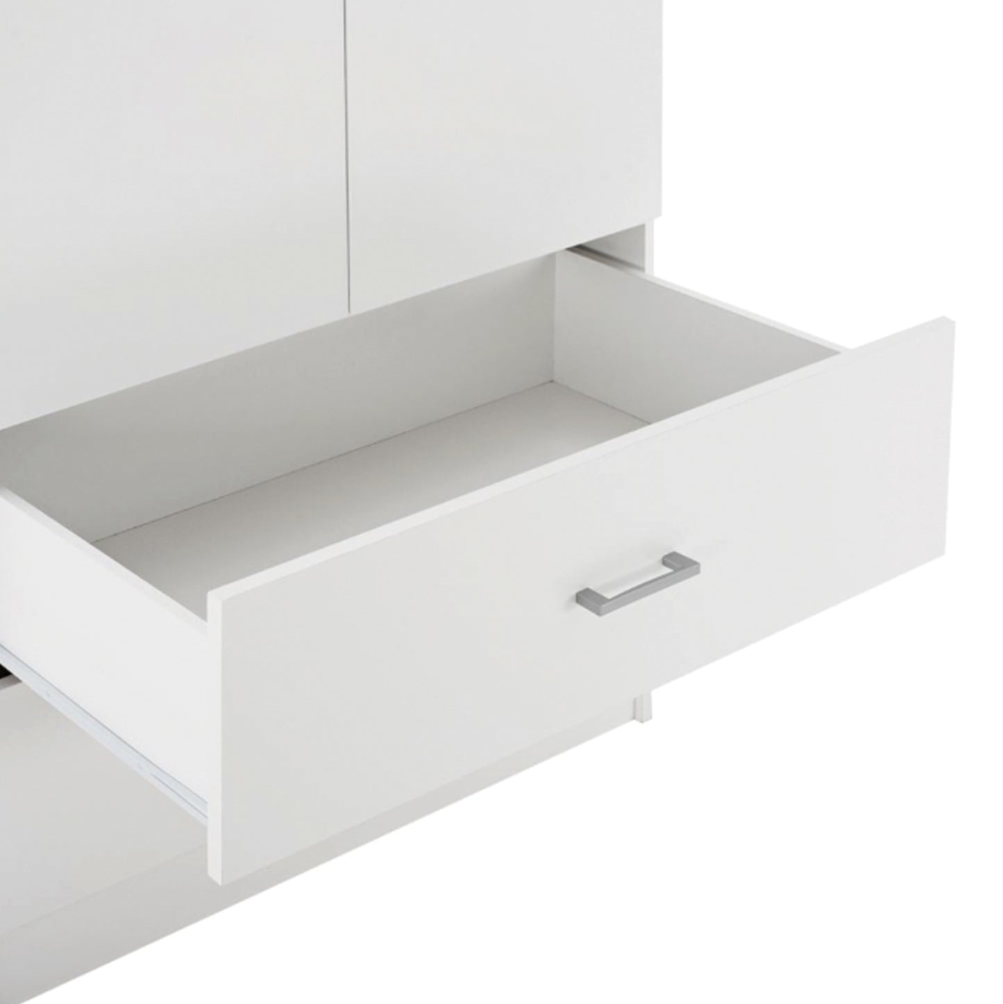 WARDROBE 4-LEAF WITH 4 DRAWERS REINA HM21258 MELAMINE IN WHITE 160x42.5x180.5Η