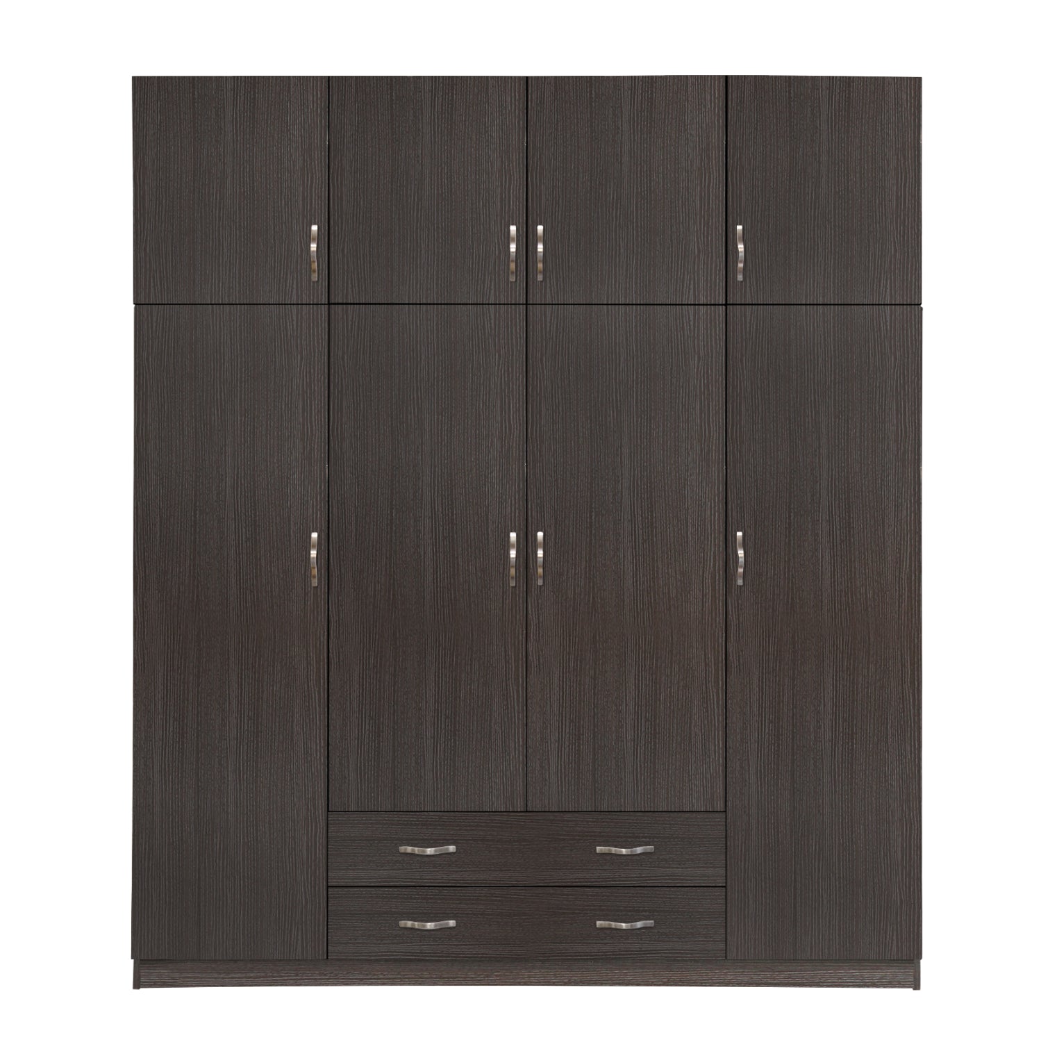 Wardrobe 4 Door with Loft 200x240x55.5 and 2 drawers zebrano
