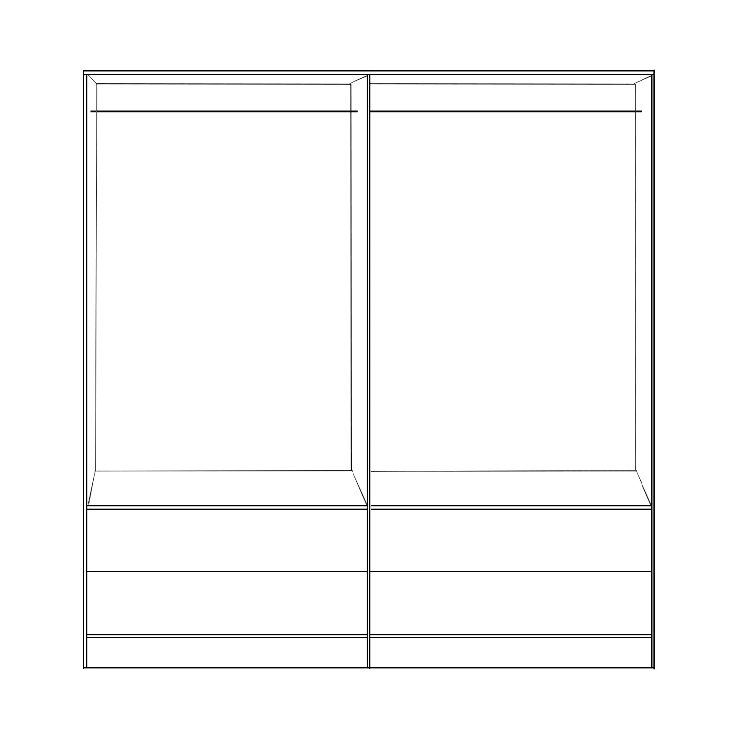 WARDROBE 4-LEAF WITH 4 DRAWERS REINA HM21259 MELAMINE GREY-SONAMA 160x42x180Η