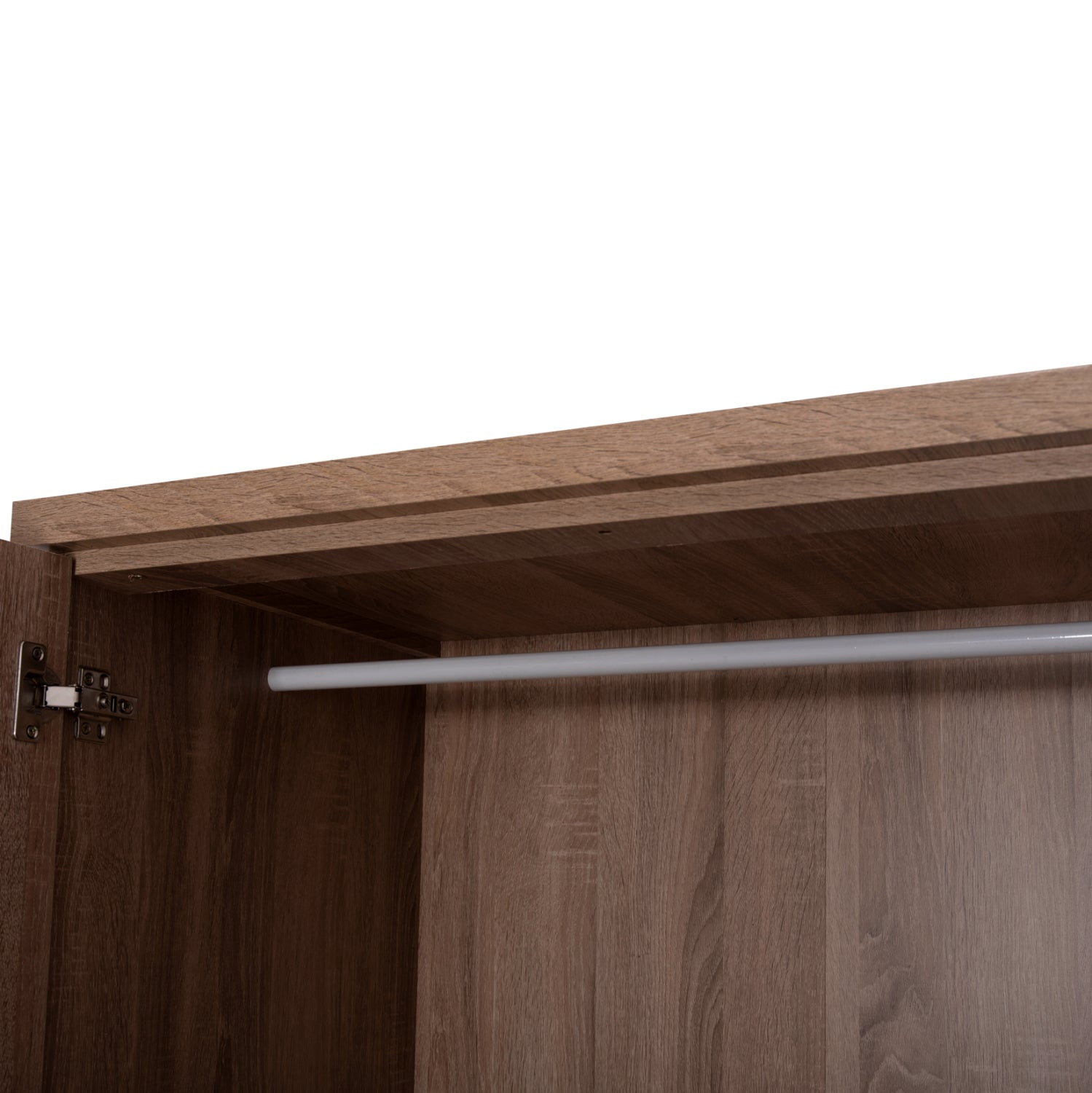 WARDROBE WITH MIRROR & SHELVES JARRY HM2485.11 MELAMINE IN SONAMA OAK 119x48x183Hcm.