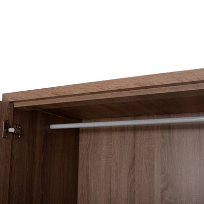 WARDROBE WITH MIRROR & SHELVES JARRY HM2485.11 MELAMINE IN SONAMA OAK 119x48x183Hcm.