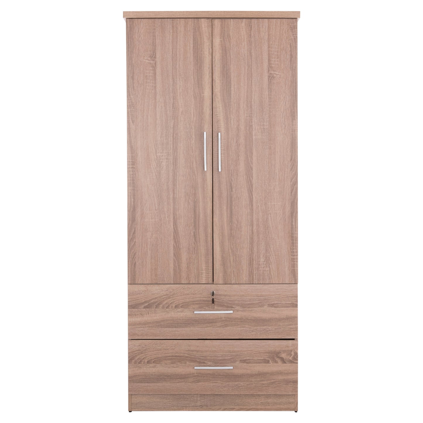 WARDROBE WITH DRAWERS REINA HM2484.11 MELAMINE IN SONAMA OAK 80x48x183Hcm.