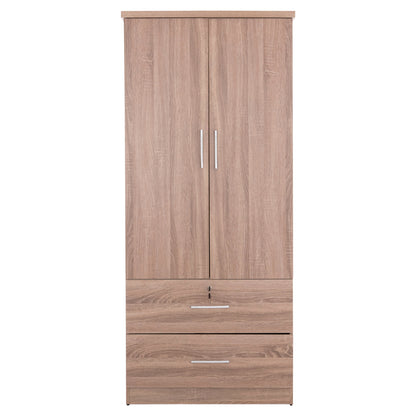 WARDROBE WITH DRAWERS REINA HM2484.11 MELAMINE IN SONAMA OAK 80x48x183Hcm.
