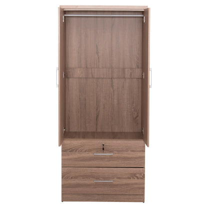 WARDROBE WITH DRAWERS REINA HM2484.11 MELAMINE IN SONAMA OAK 80x48x183Hcm.