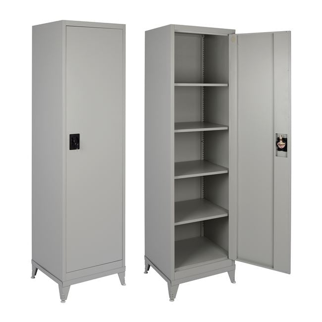 Metallic Wardrobe 50Χ45Χ195H with 4 shelves 1Door & legs HM10325