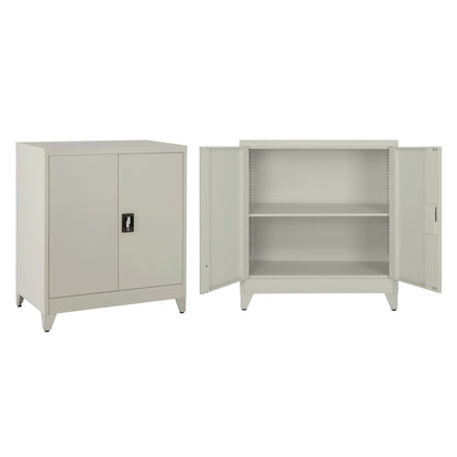 CLOSET METALLIC DURON HM11980 2-LEAF WITH 2 STORAGE SPACES & LEGS-GREY 90Χ40Χ100Hcm.
