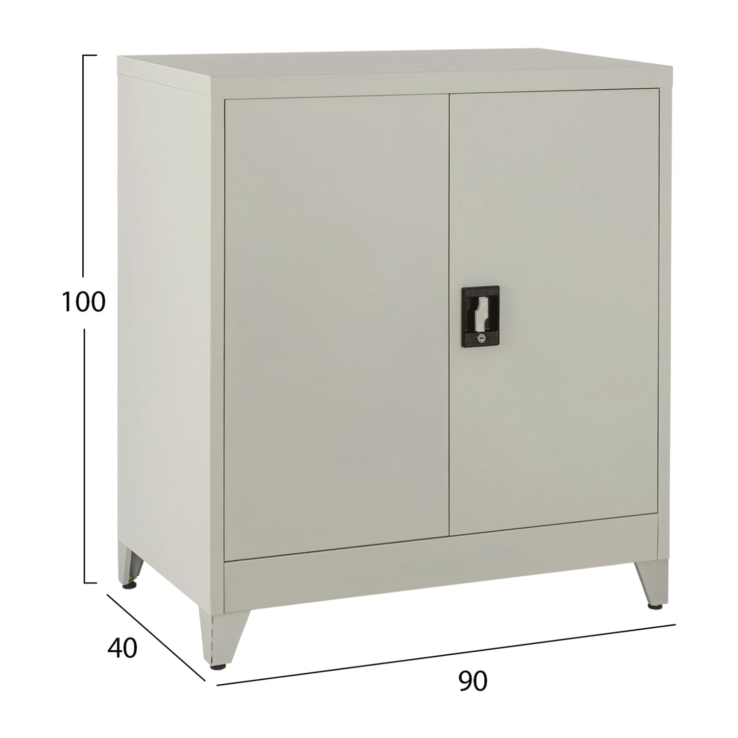 CLOSET METALLIC DURON HM11999 2-LEAF WITH 2 STORAGE SPACES & LEGS-GREY 90Χ40Χ100Hcm.