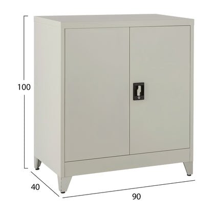 CLOSET METALLIC DURON HM11999 2-LEAF WITH 2 STORAGE SPACES & LEGS-GREY 90Χ40Χ100Hcm.