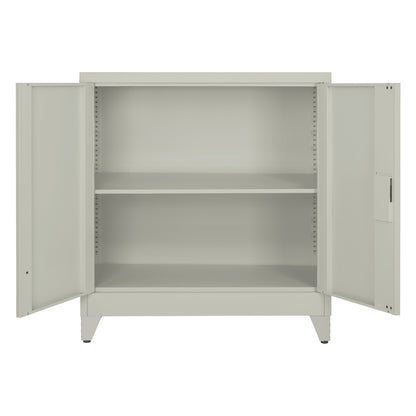 CLOSET METALLIC DURON HM11999 2-LEAF WITH 2 STORAGE SPACES & LEGS-GREY 90Χ40Χ100Hcm.