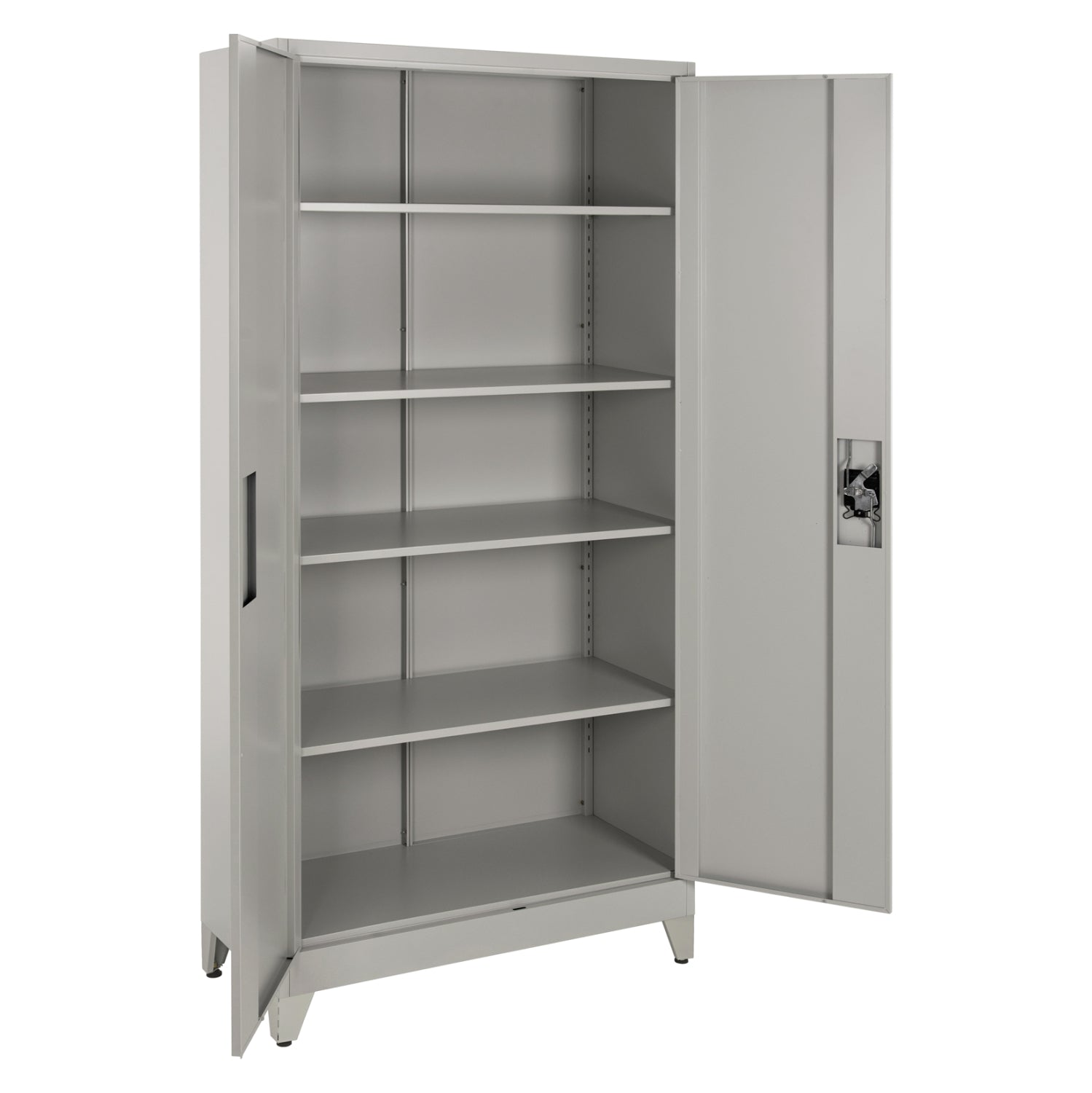 WARDROBE METALLIC DURON HM12001 2-LEAF WITH 5 STORAGE SPACES & LEGS-GREY 90Χ40Χ190Hcm.