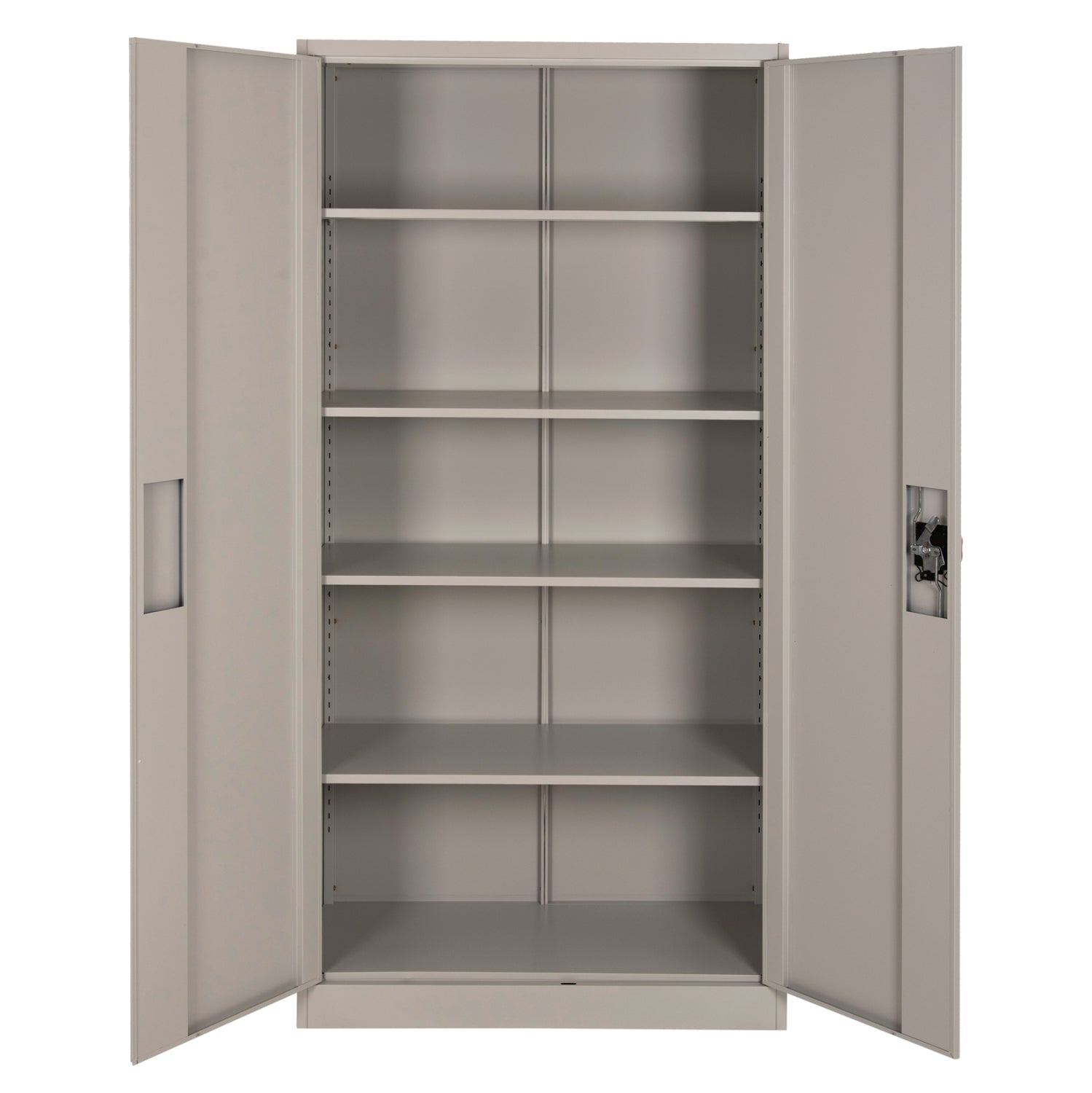 WARDROBE METALLIC HM5959.01 2-LEAF WITH 5 STORAGE SPACES LIGHT GREY 90Χ40Χ180Hcm.