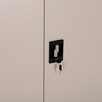 WARDROBE METALLIC HM5959.01 2-LEAF WITH 5 STORAGE SPACES LIGHT GREY 90Χ40Χ180Hcm.