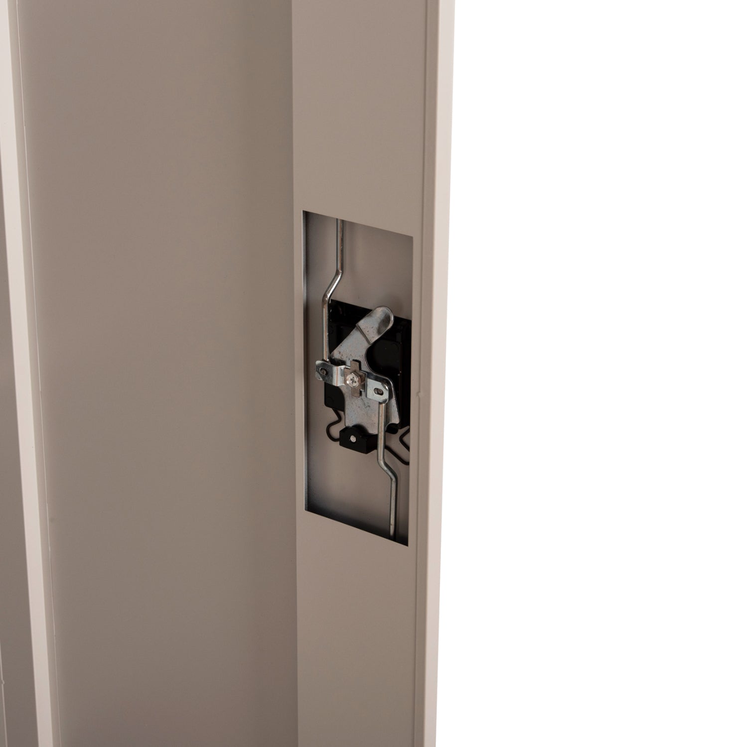 WARDROBE METALLIC HM5959.01 2-LEAF WITH 5 STORAGE SPACES LIGHT GREY 90Χ40Χ180Hcm.