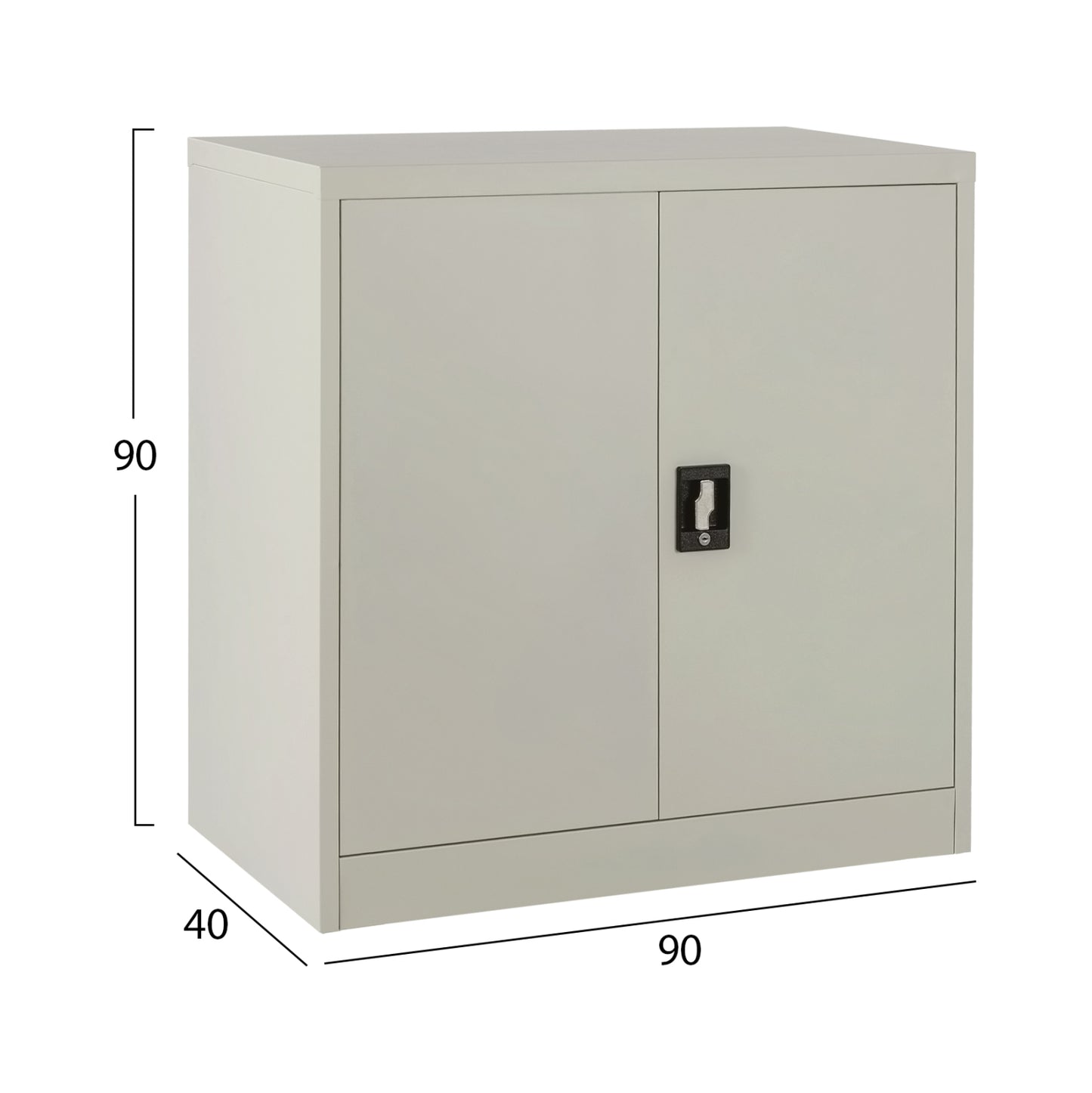 WARDROBE METAL HM5960.01 WITH 2 STORAGE SPACES LIGHT GREY 90Χ40Χ90Hcm.