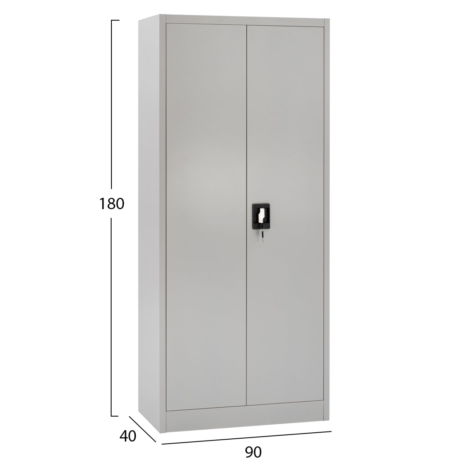 WARDROBE HM5961.01 METALLIC 2-LEAF LIGHT GREY 90Χ45Χ180Hcm.