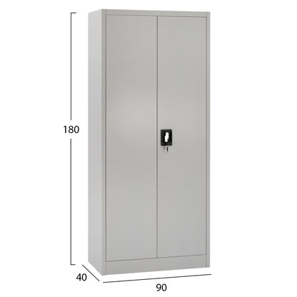 WARDROBE HM5961.01 METALLIC 2-LEAF LIGHT GREY 90Χ45Χ180Hcm.