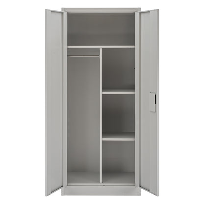 WARDROBE HM5961.01 METALLIC 2-LEAF LIGHT GREY 90Χ45Χ180Hcm.