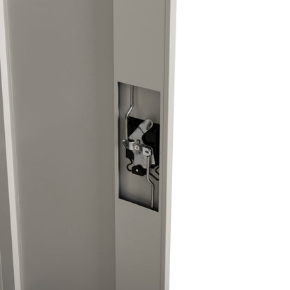 WARDROBE METALLIC WITH LEGS CLOD HM11981 2-LEAF WITH DIVIDER- LIGHT GREY 90Χ40Χ190Hcm.