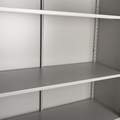 WARDROBE METALLIC WITH LEGS CLOD HM11981 2-LEAF WITH DIVIDER- LIGHT GREY 90Χ40Χ190Hcm.