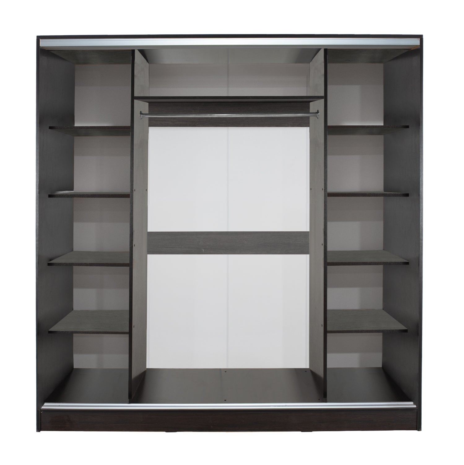 WARDROBE WITH SLIDING DOORS WITH MIRROR WENGE HM2435.02 200X60X210cm.
