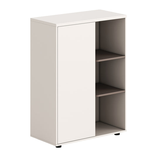 CABINET/BOOKCASE NEWLINE HM18283 MELAMINE IN WHITE & LIGHT BROWN 80x40x110Hcm.