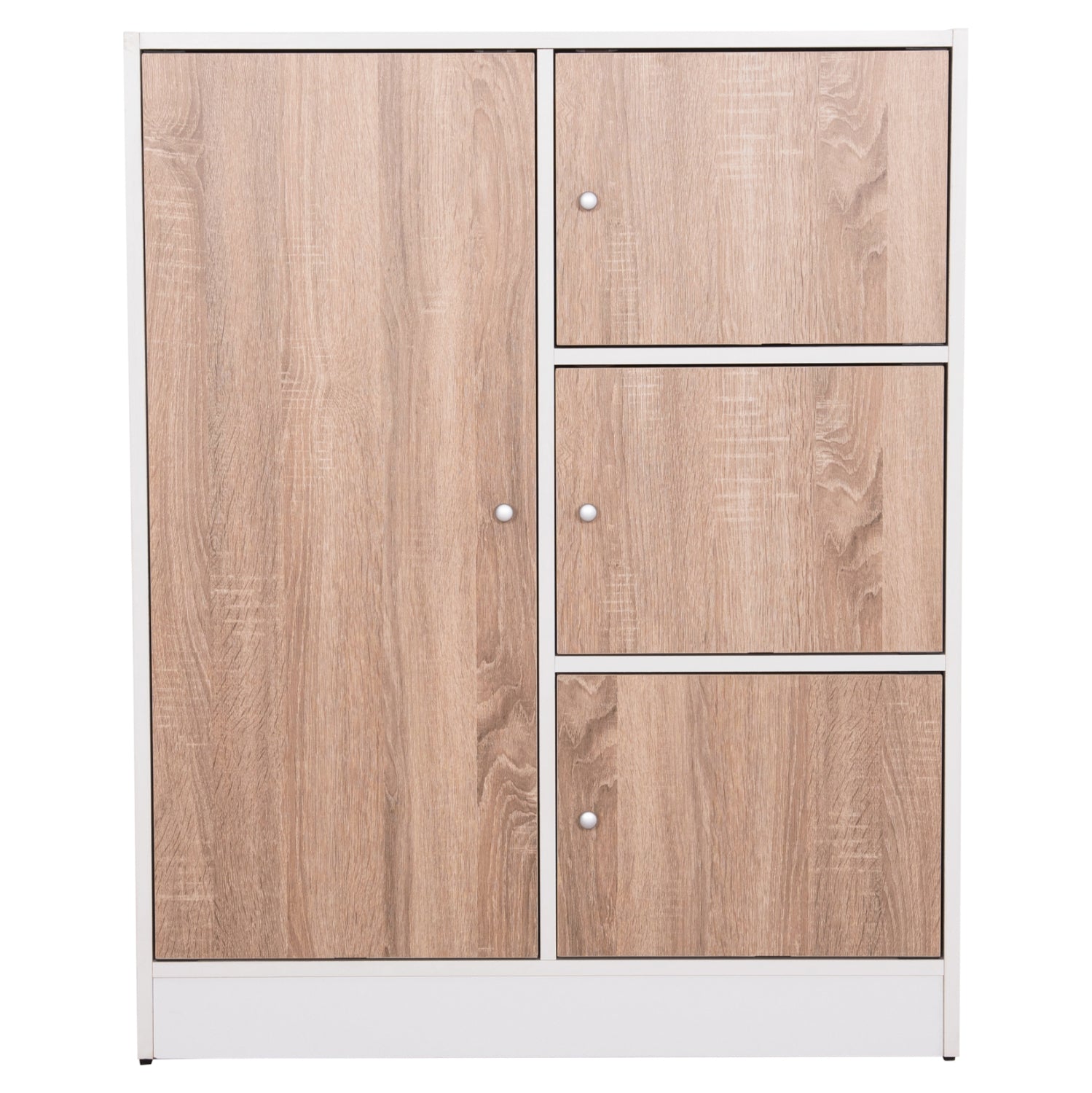 CABINET WITH 4 STORAGE SPACES MATIN HM2479.01 SONAMA OAK-WHITE MELAMINE 80x39,5x99,5Hcm.