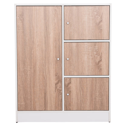 CABINET WITH 4 STORAGE SPACES MATIN HM2479.01 SONAMA OAK-WHITE MELAMINE 80x39,5x99,5Hcm.