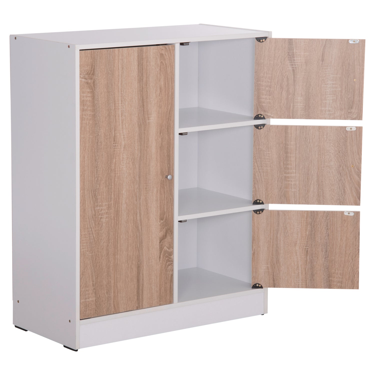 CABINET WITH 4 STORAGE SPACES MATIN HM2479.01 SONAMA OAK-WHITE MELAMINE 80x39,5x99,5Hcm.