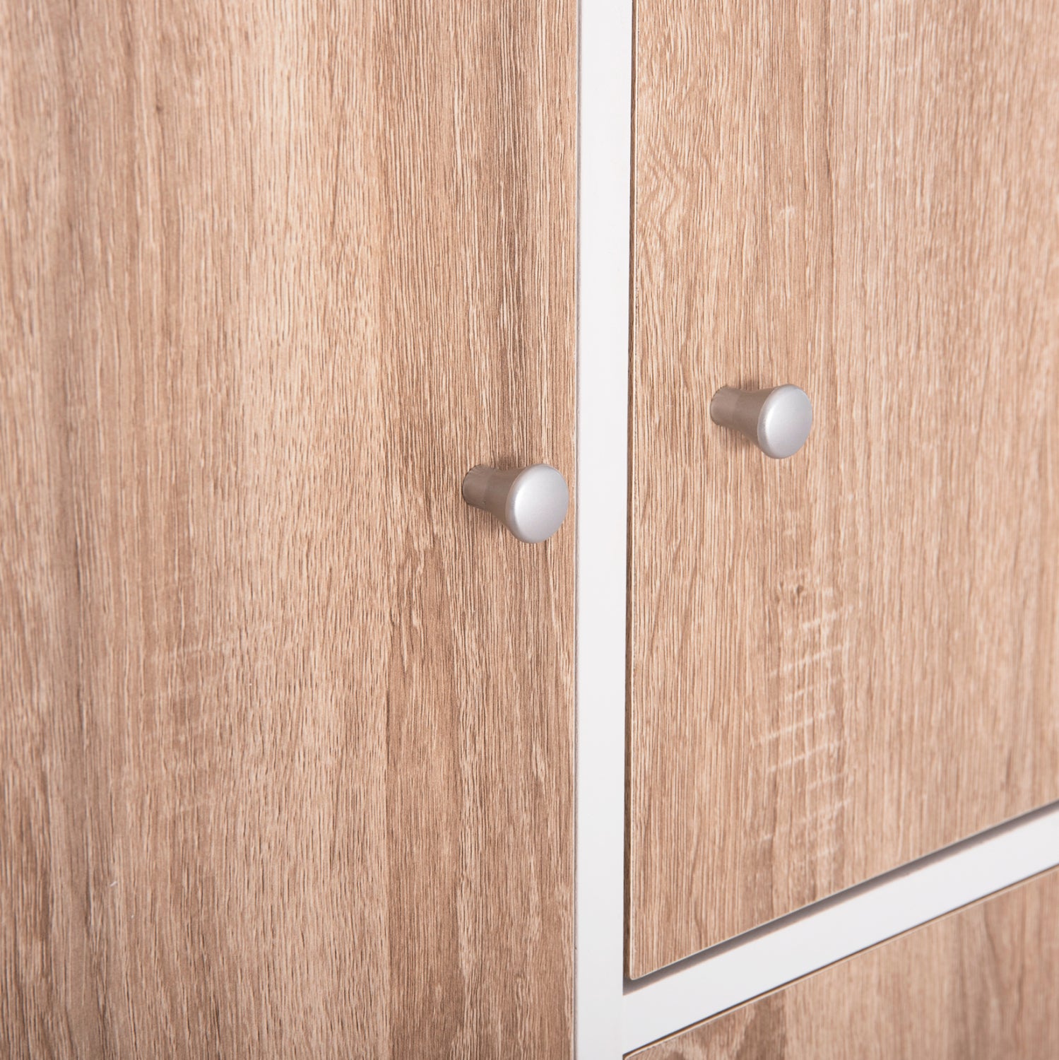 CABINET WITH 4 STORAGE SPACES MATIN HM2479.01 SONAMA OAK-WHITE MELAMINE 80x39,5x99,5Hcm.