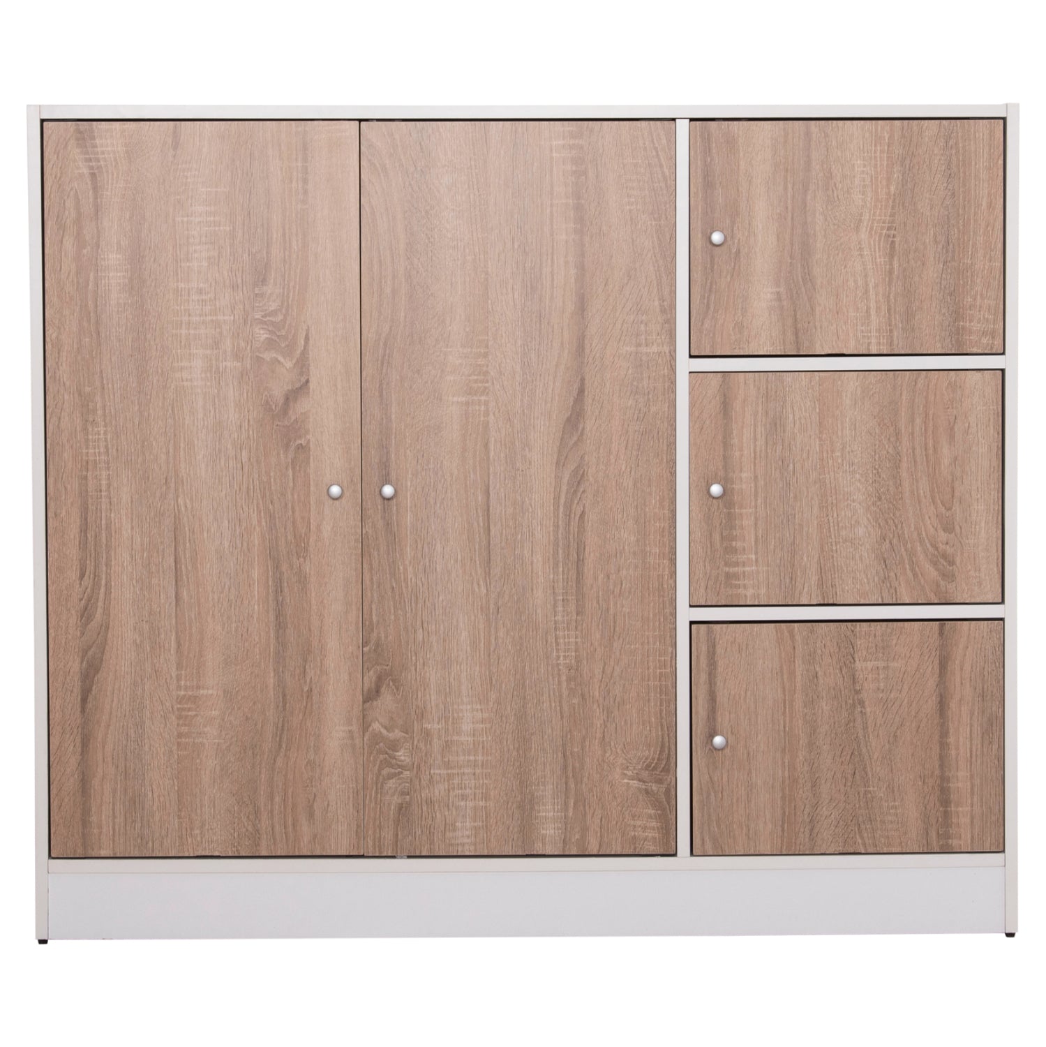 CABINET WITH 4 STORAGE SPACES MATIN HM2480.01 SONAMA OAK-WHITE MELAMINE 117x39,5x99,5Hcm.