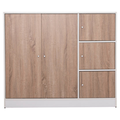 CABINET WITH 4 STORAGE SPACES MATIN HM2480.01 SONAMA OAK-WHITE MELAMINE 117x39,5x99,5Hcm.