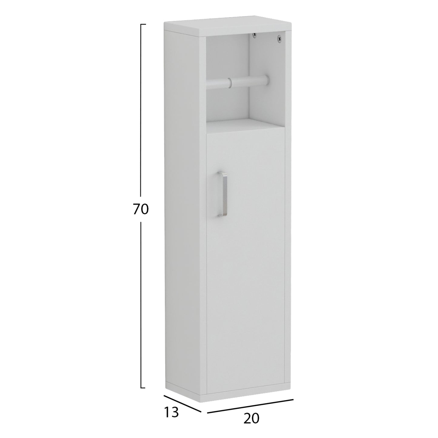 BATHROOM CABINET DAMIEN HM9025.12 MELAMINE IN WHITE COLOR 20x13x70Hcm.