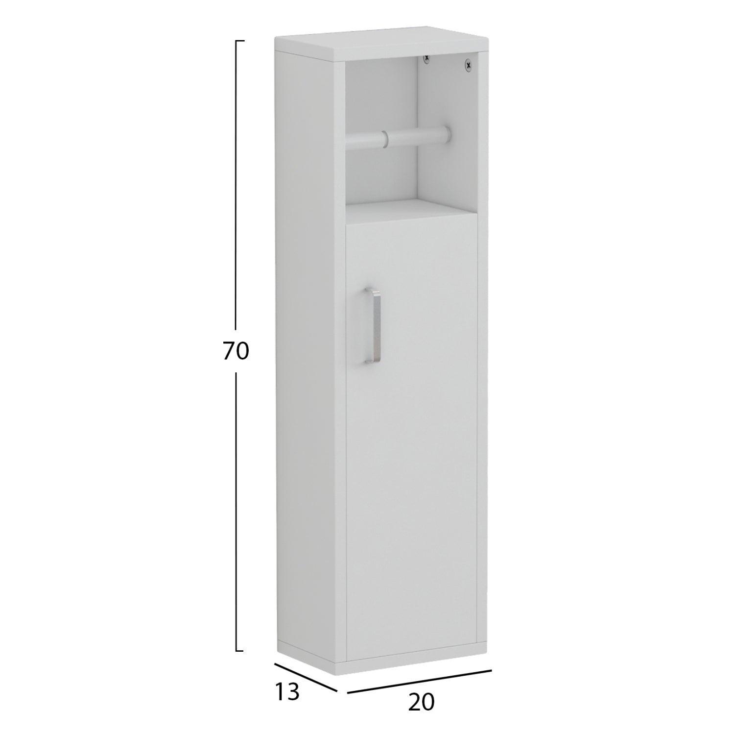 BATHROOM CABINET DAMIEN HM9025.12 MELAMINE IN WHITE COLOR 20x13x70Hcm.