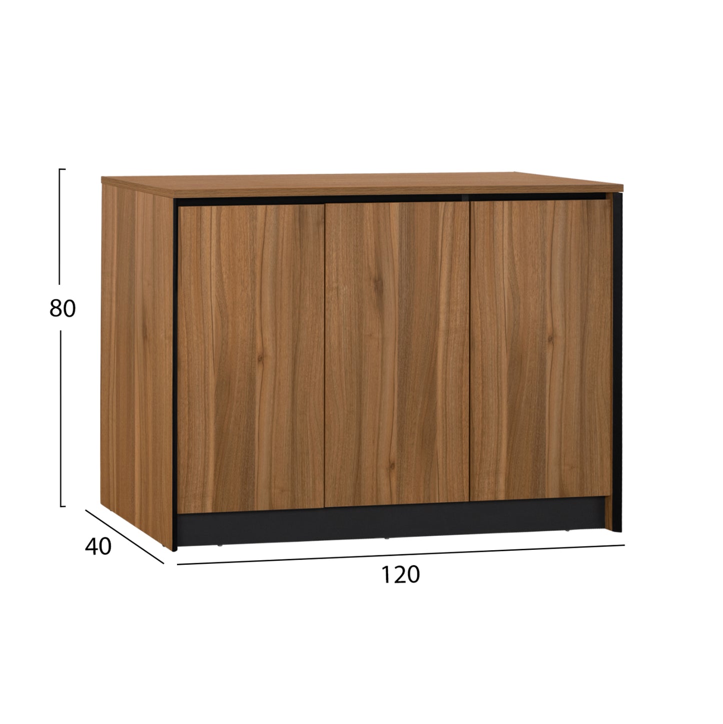 OFFICE CABINET SUPREME HM2357 MELAMINE IN HONEY OAK & GREY 120x40x80Hcm.