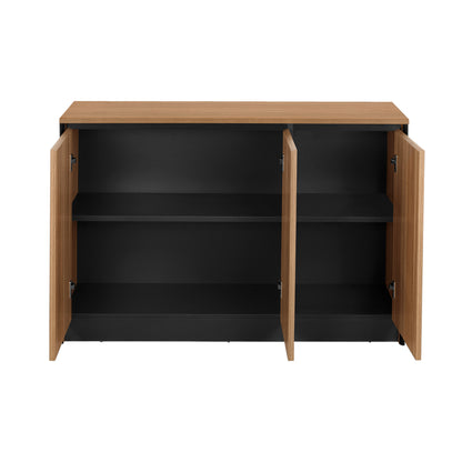 OFFICE CABINET SUPREME HM2357 MELAMINE IN HONEY OAK & GREY 120x40x80Hcm.