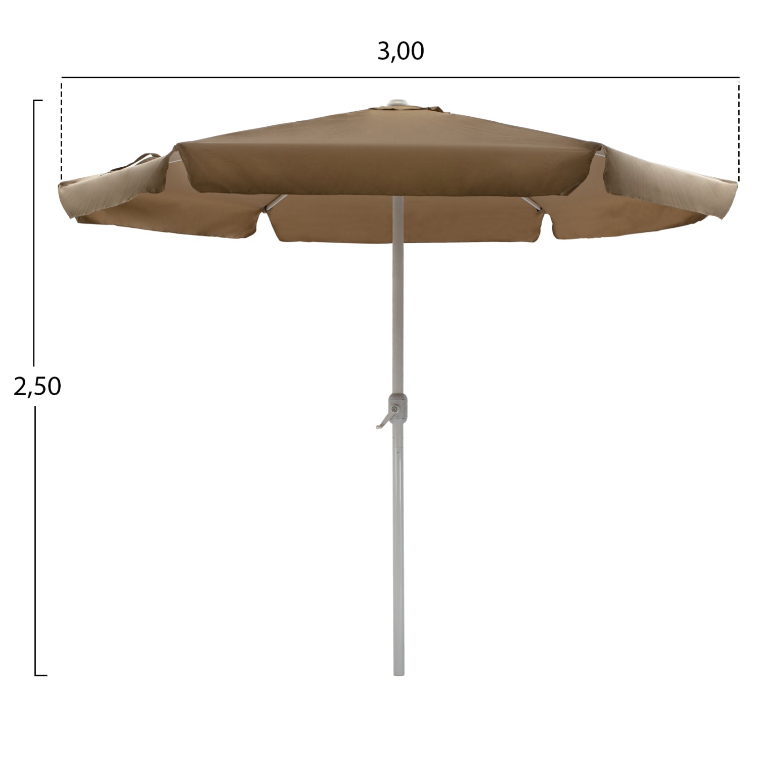ALUMINUM UMBRELLA Φ3Μ HM6003.02 MOKA WITH ELEVATOR
