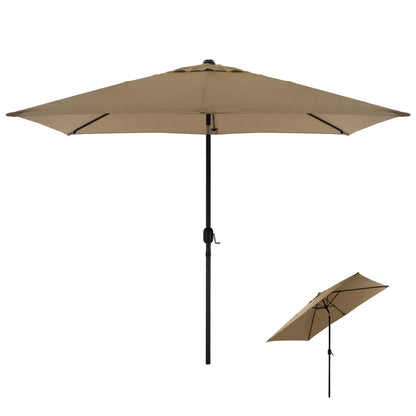 ALUMINUM UMBRELLA HM6029.02 RECTANGULAR TAUPE 262x170x253 cm.