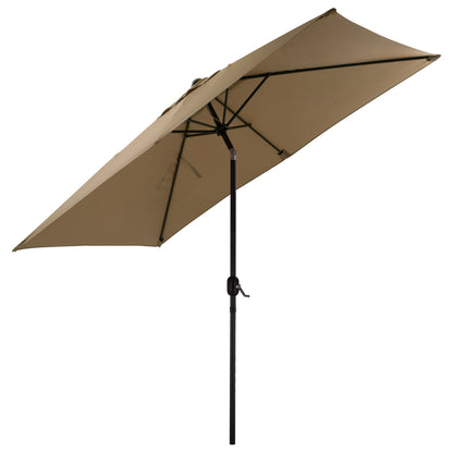 ALUMINUM UMBRELLA HM6029.02 RECTANGULAR TAUPE 262x170x253 cm.