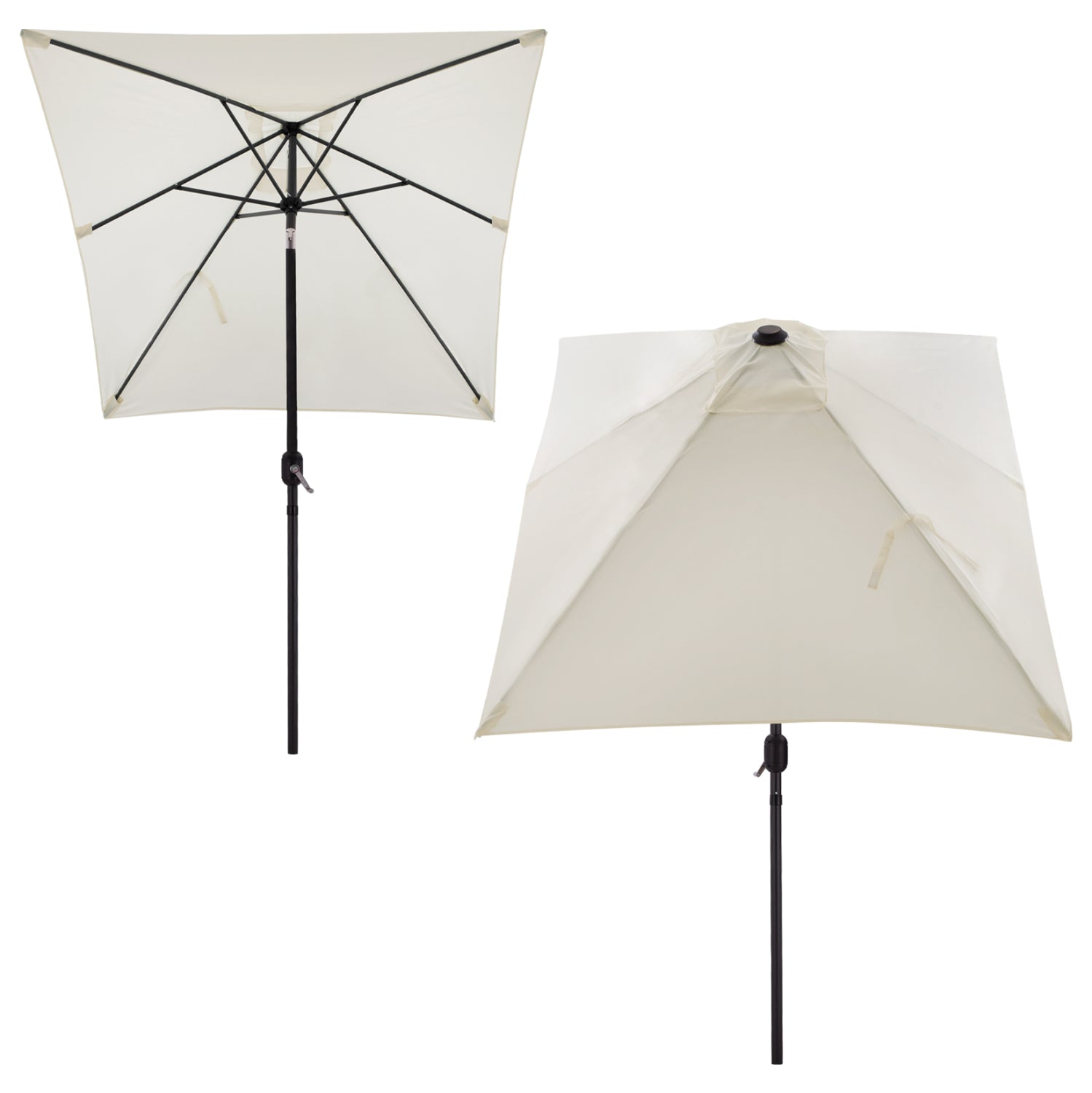 ALUMINUM UMBRELLA HM6029.10 RECTANGULAR RECLINING BEIGE GRAY 262x170x253 cm.