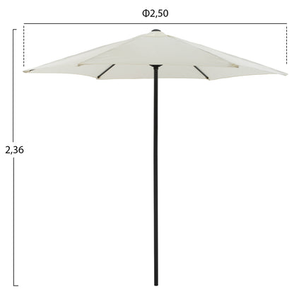 ALUMINUM UMBRELLA HM6030.02 ECRU- GRAY Φ250x236 cm.