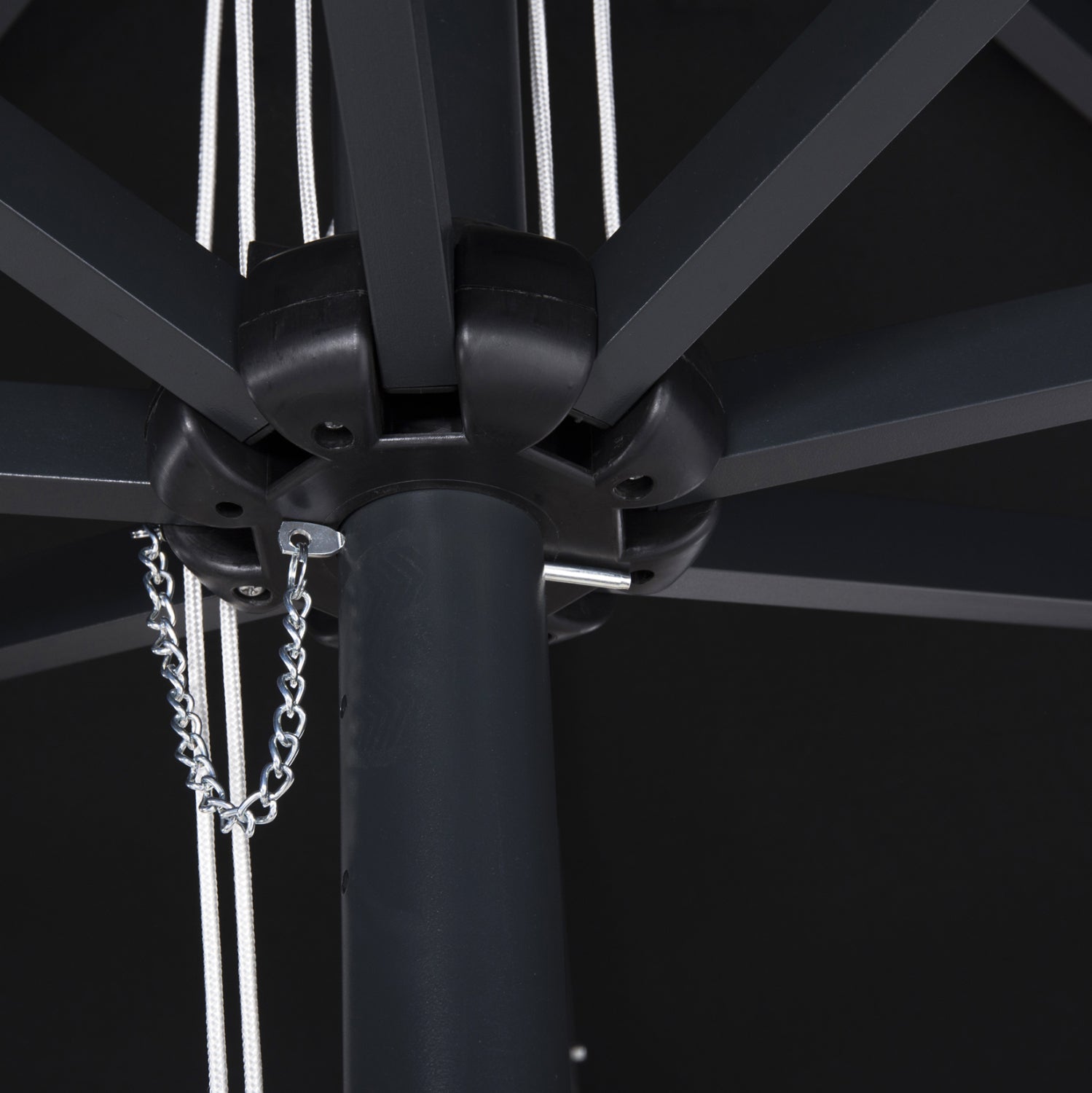 Professional Umbrella ALU 2.20x2.20 Black Fabric Acrylic 8rays HM6013.03