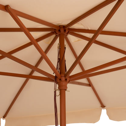 Professional umbrella 3x3m with wooden frame HM6022 Beige