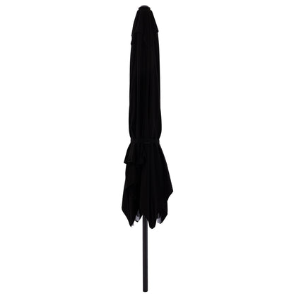 PROFESSIONAL 3x3x2,83M ALUMINUM UMBRELLA WITH ACRYLIC CLOTH IN BLACK SHADE HM6026.03