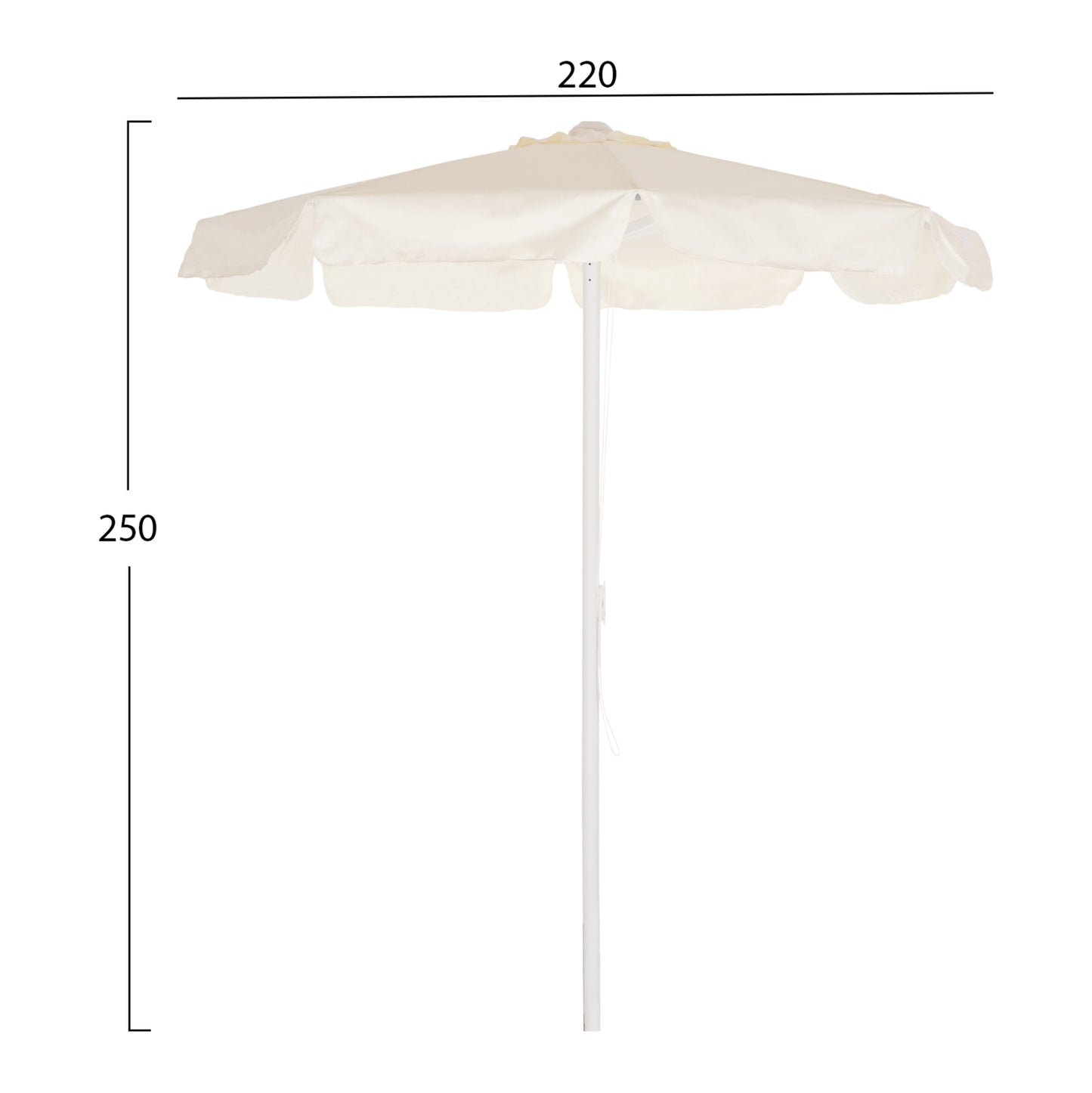 Professional umbrella REGGIE Alu D2.20x2.50m Cream color HM6012