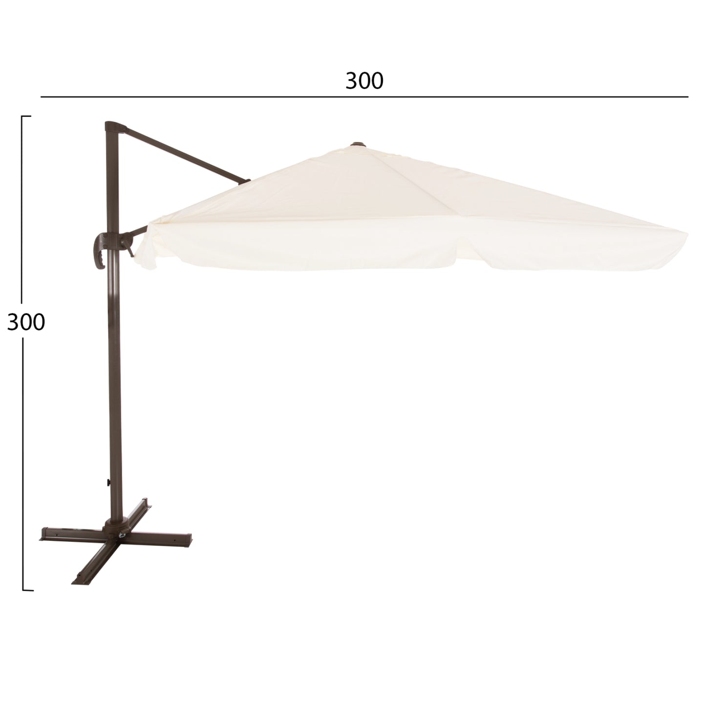 Umbrella SHADER Alu 3x3 360 degree with grey fabric HM6025.01